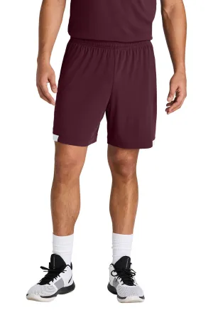 Sport-Tek Herren Club Feuchtigkeitstransportierende Shorts - Kastanienbraun/Weiß