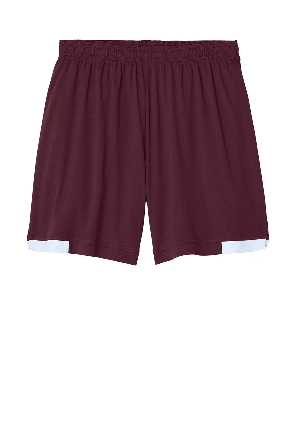 Sport-Tek Herren Club Feuchtigkeitstransportierende Shorts - Kastanienbraun/Weiß
