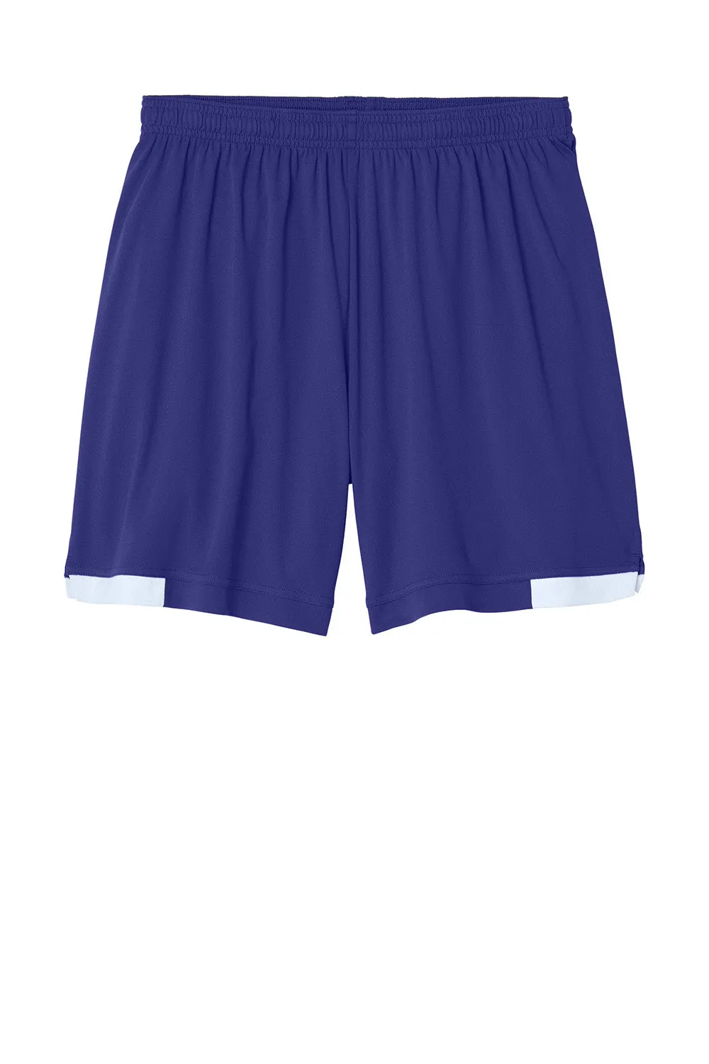 Sport-Tek Herren Club Feuchtigkeitstransportierende Shorts - Lila/Weiß