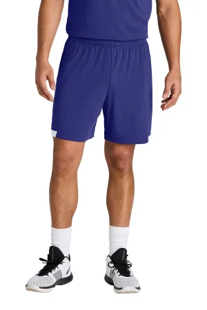 Sport-Tek Herren Club Feuchtigkeitstransportierende Shorts - Lila/Weiß
