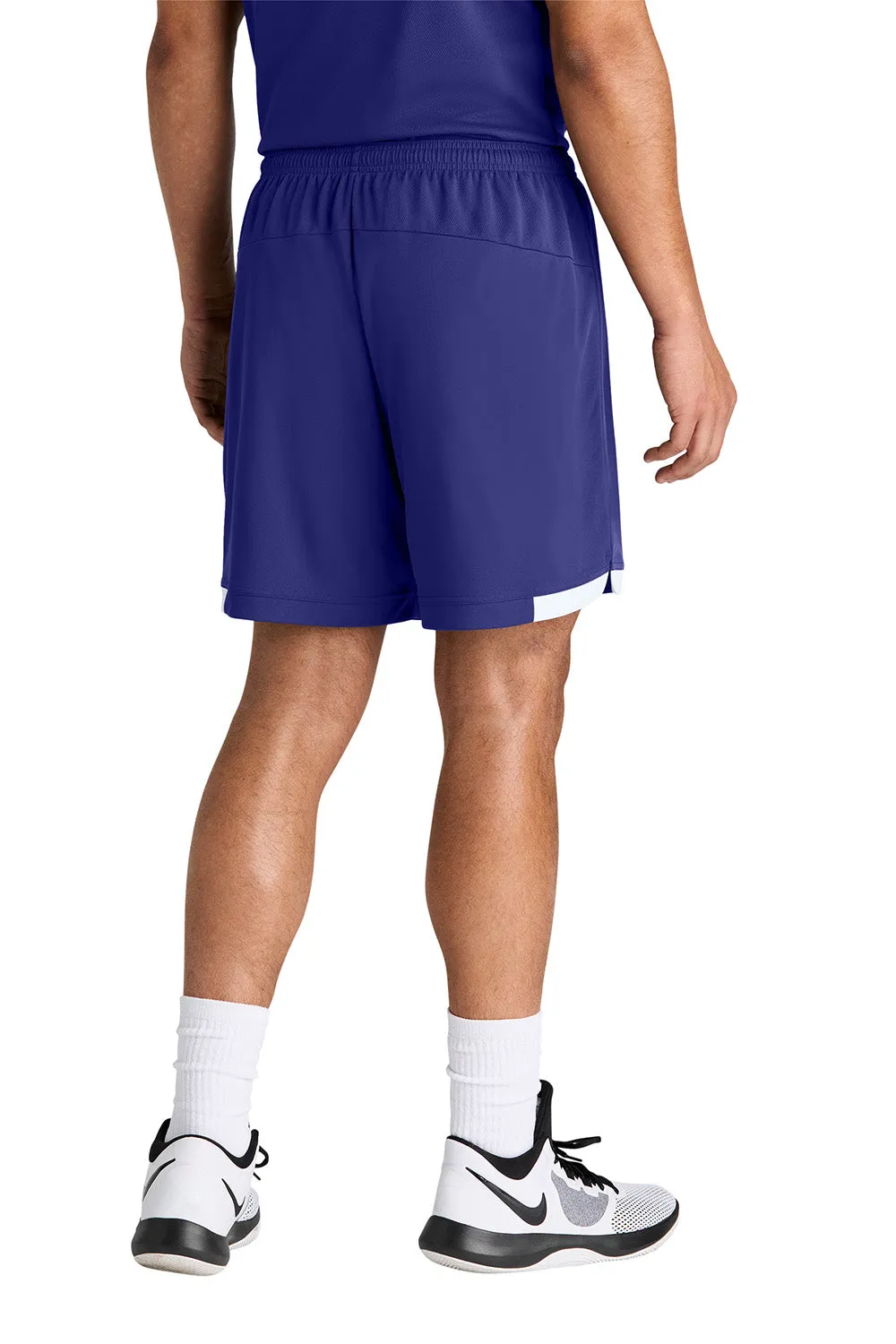Sport-Tek Herren Club Feuchtigkeitstransportierende Shorts - Lila/Weiß