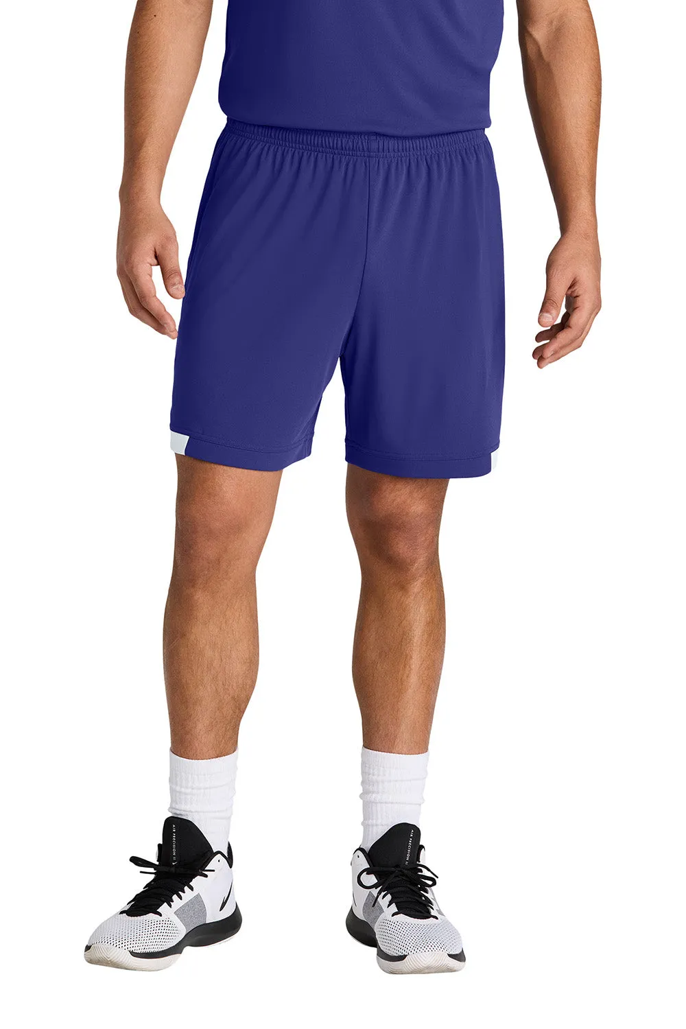 Sport-Tek Herren Club Feuchtigkeitstransportierende Shorts - Lila/Weiß