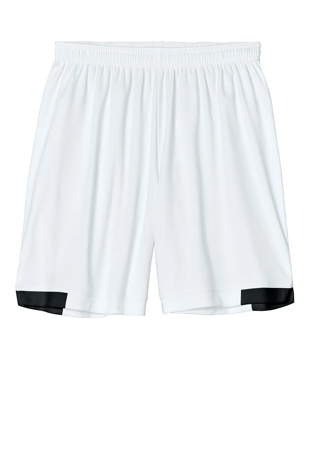 Sport-Tek Herren Club Feuchtigkeitstransportierende Shorts - Weiß/Schwarz