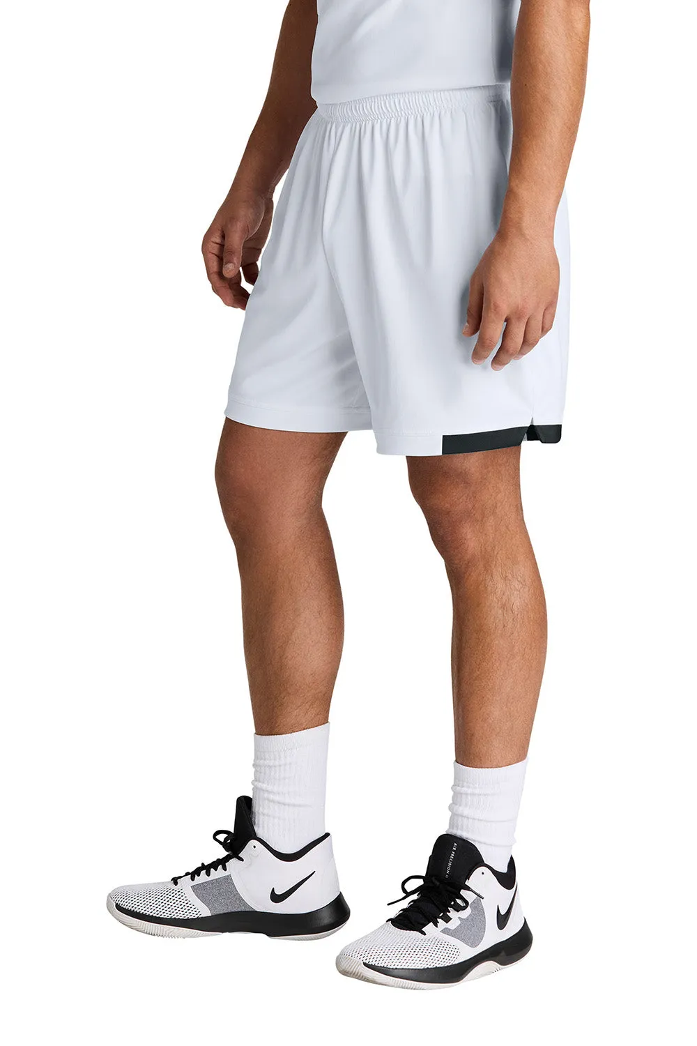Sport-Tek Herren Club Feuchtigkeitstransportierende Shorts - Weiß/Schwarz