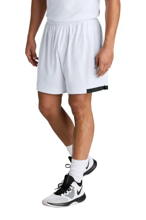 Sport-Tek Herren Club Feuchtigkeitstransportierende Shorts - Weiß/Schwarz