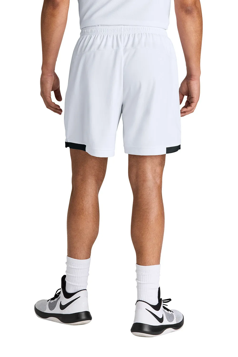 Sport-Tek Herren Club Feuchtigkeitstransportierende Shorts - Weiß/Schwarz