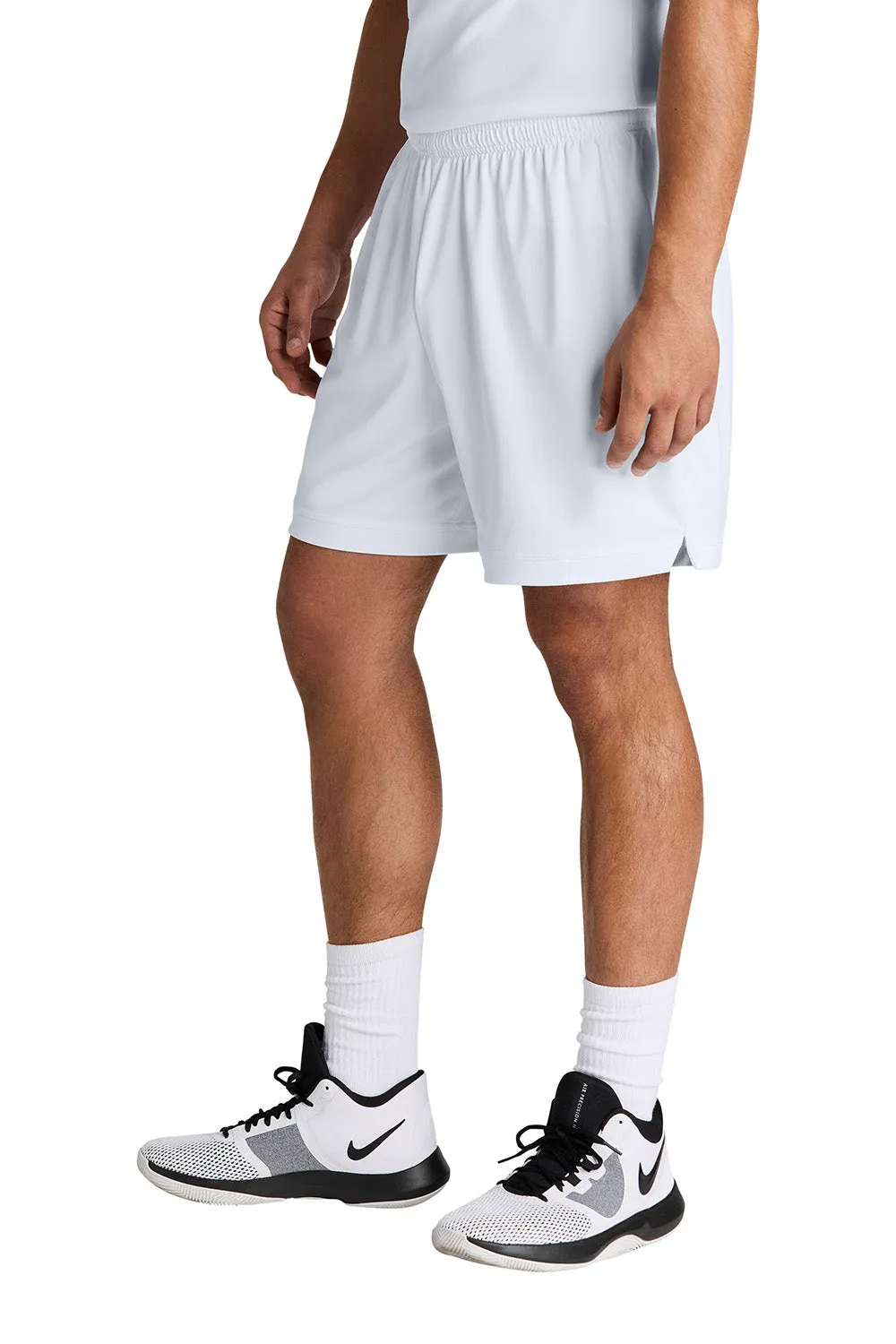 Sport-Tek Herren Club Feuchtigkeitstransportierende Shorts - Weiß/Weiß