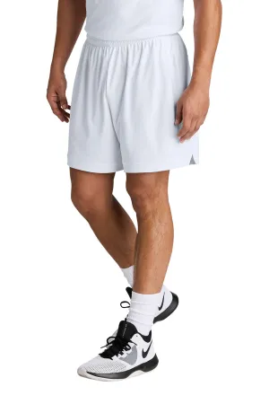 Sport-Tek Herren Club Feuchtigkeitstransportierende Shorts - Weiß/Weiß