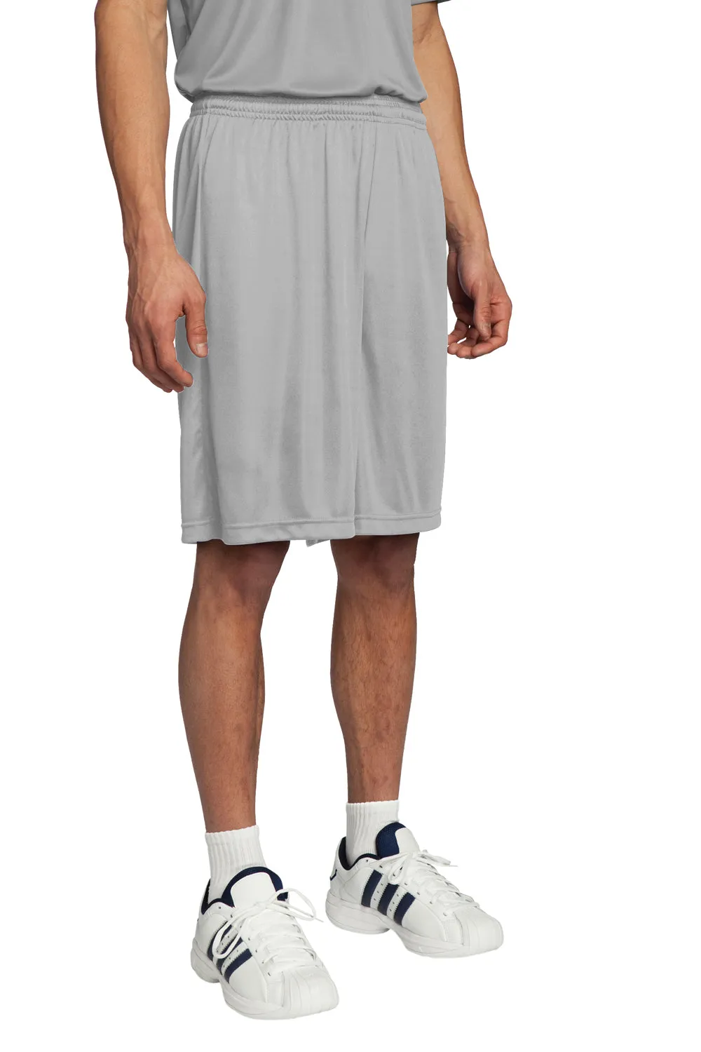 Sport-Tek Herren Competitor Feuchtigkeitstransportierende Shorts - Silbergrau