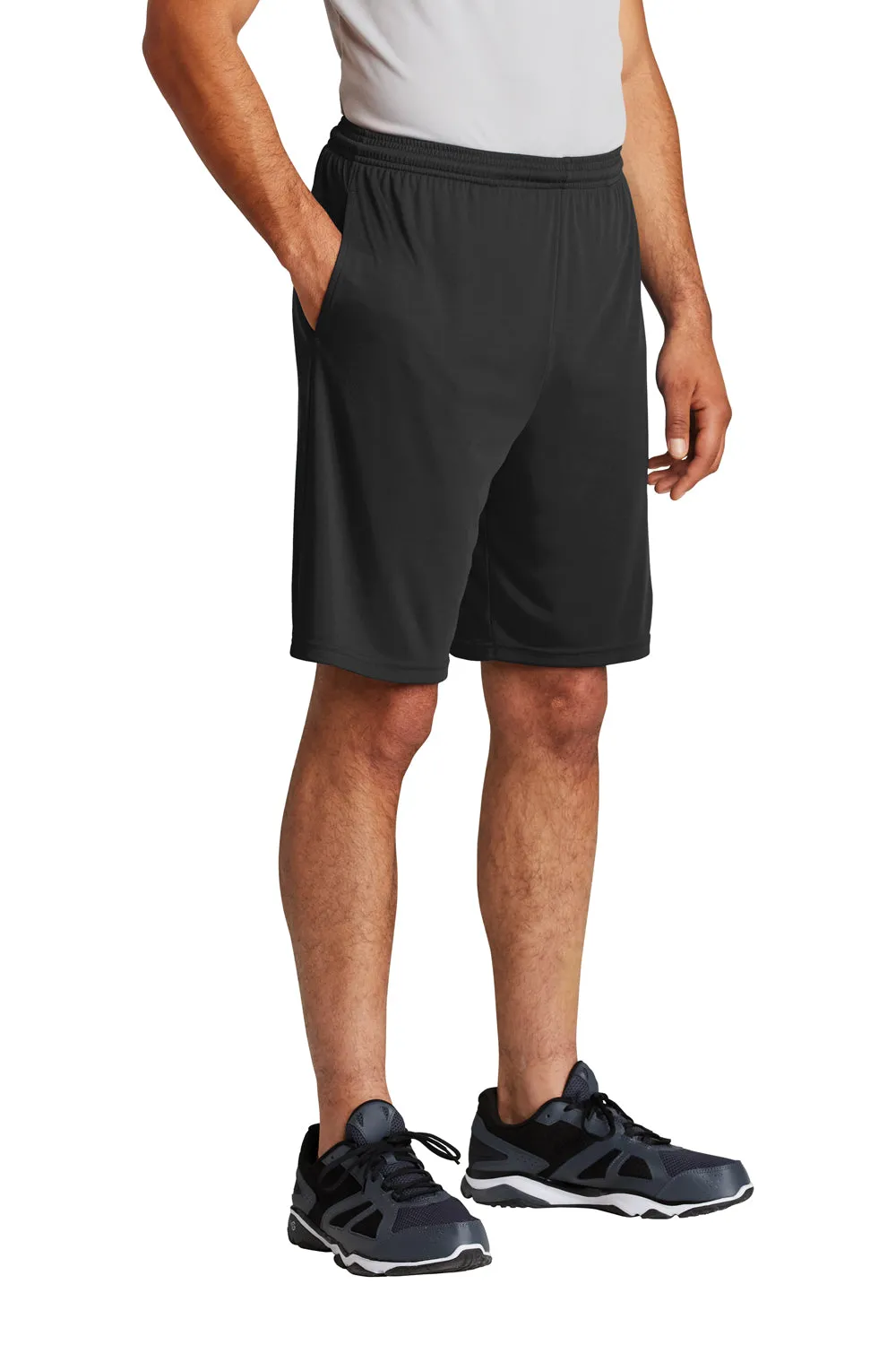 Sport-Tek Herren Competitor Feuchtigkeitstransportierende Shorts mit Taschen - Schwarz