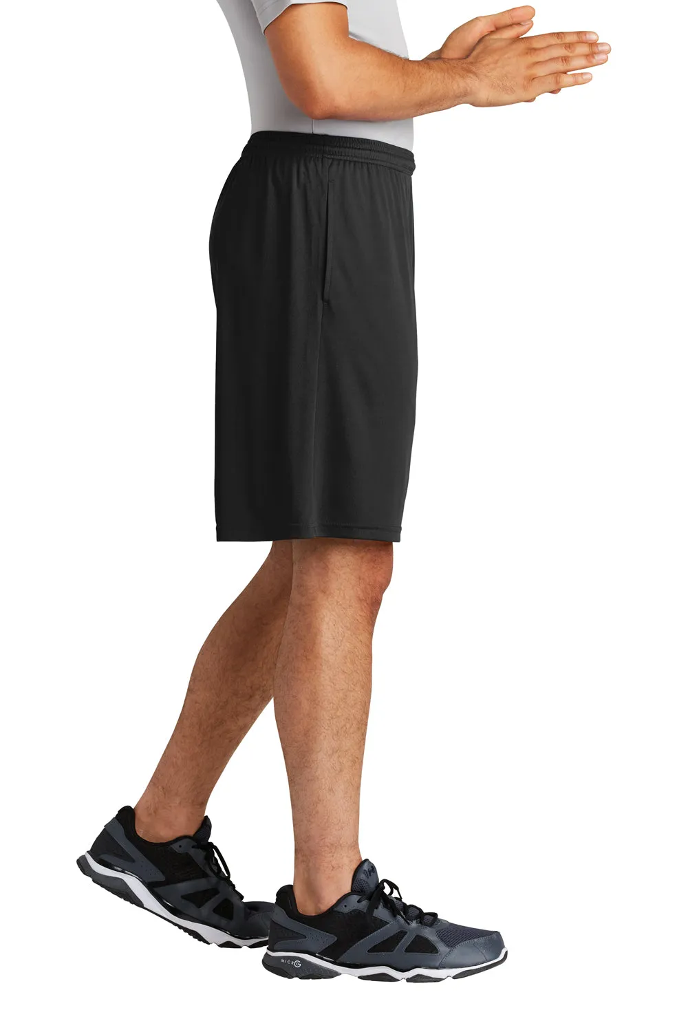 Sport-Tek Herren Competitor Feuchtigkeitstransportierende Shorts mit Taschen - Schwarz