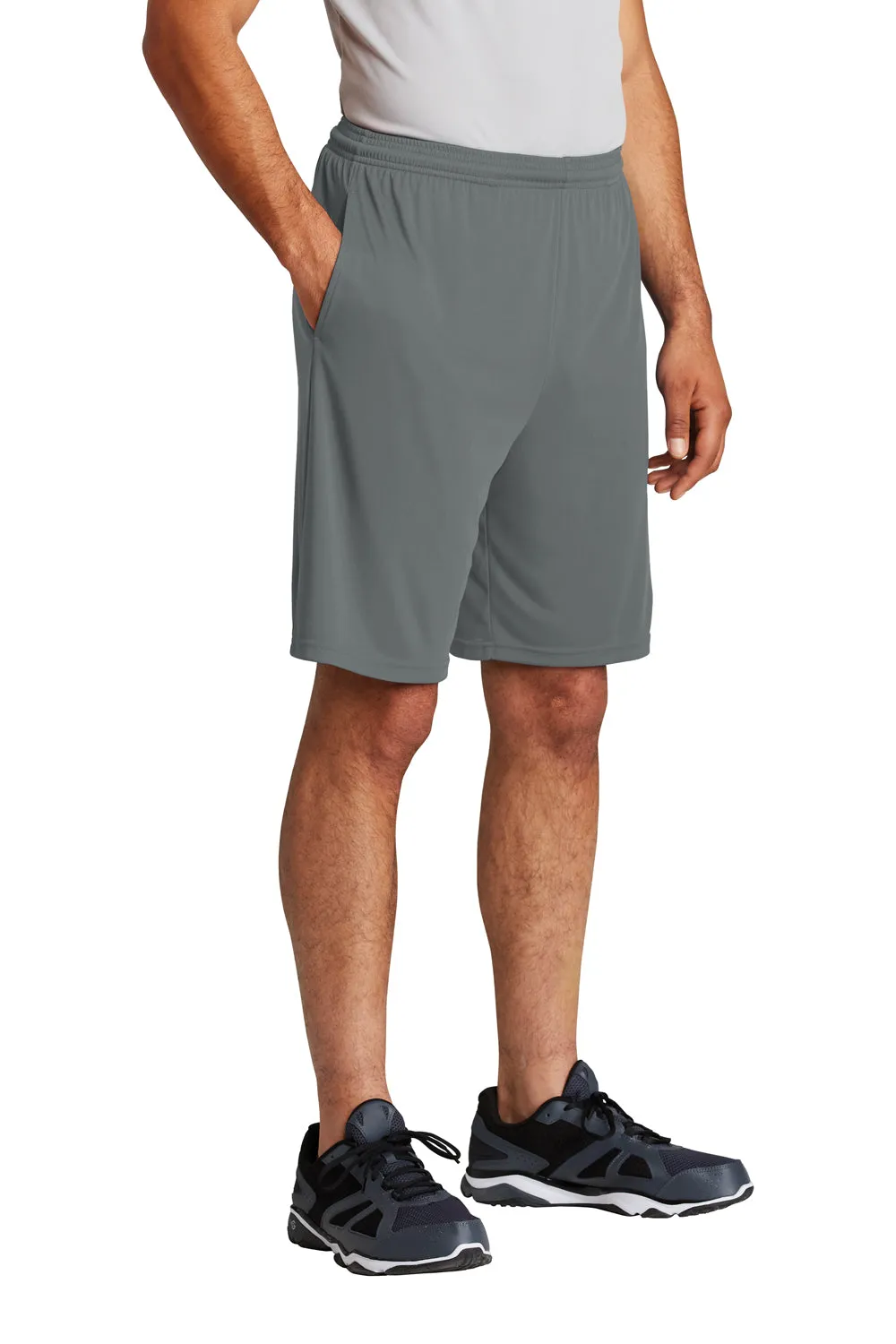 Sport-Tek Herren Competitor Feuchtigkeitstransportierende Shorts mit Taschen - Eisengrau
