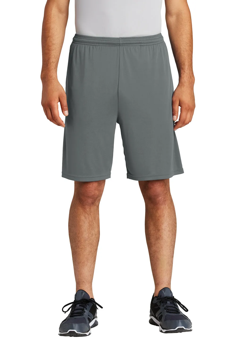 Sport-Tek Herren Competitor Feuchtigkeitstransportierende Shorts mit Taschen - Eisengrau