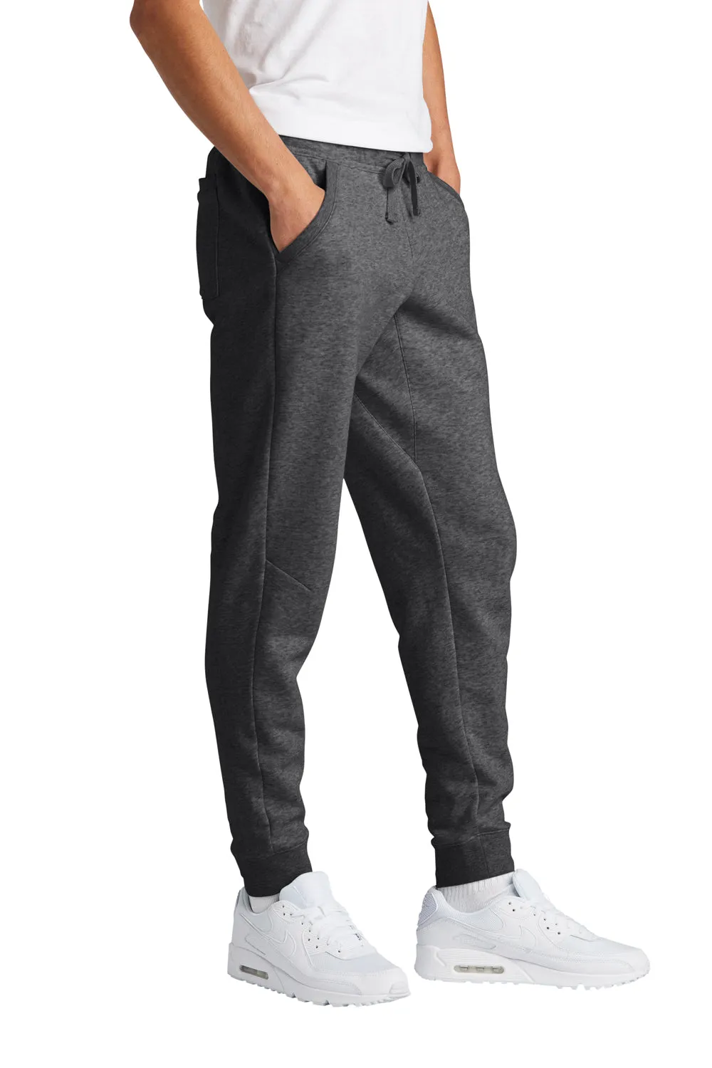 Sport-Tek Herren Drive Fleece Joggerhose mit Taschen - Heather Graphitgrau