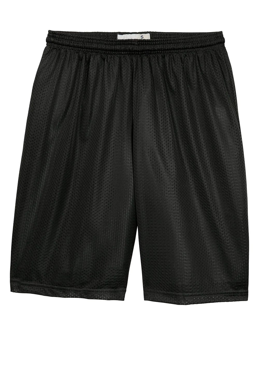 Sport-Tek Herren Feuchtigkeitstransportierende Classic Mesh Lange Shorts - Schwarz - Ausverkauf