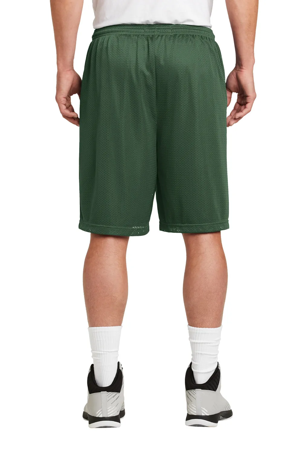 Sport-Tek Herren Feuchtigkeitstransportierende Classic Mesh Lange Shorts - Waldgrün - Auslaufmodell