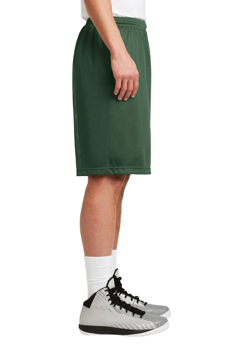Sport-Tek Herren Feuchtigkeitstransportierende Classic Mesh Lange Shorts - Waldgrün - Auslaufmodell