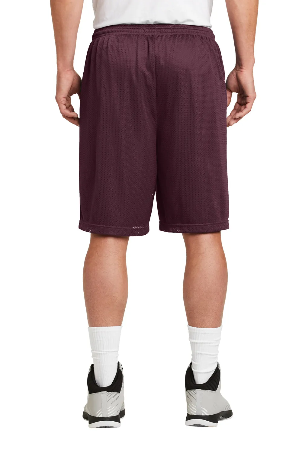 Sport-Tek Herren Feuchtigkeitstransportierende Classic Mesh Lange Shorts - Kastanienbraun - Ausverkauf