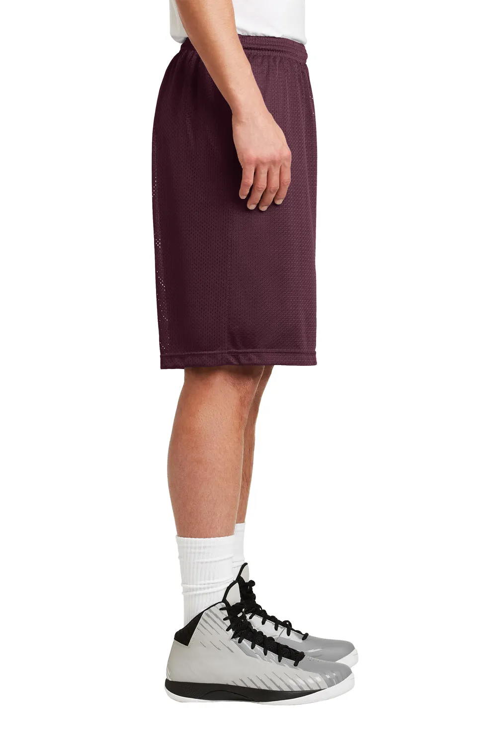 Sport-Tek Herren Feuchtigkeitstransportierende Classic Mesh Lange Shorts - Kastanienbraun - Ausverkauf