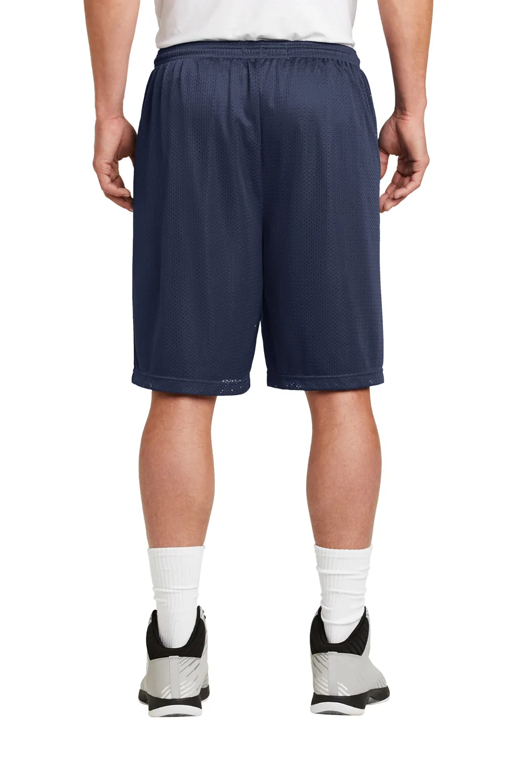 Sport-Tek Herren Feuchtigkeitstransportierende Classic Mesh Lange Shorts - Echt Marineblau - Ausverkauf