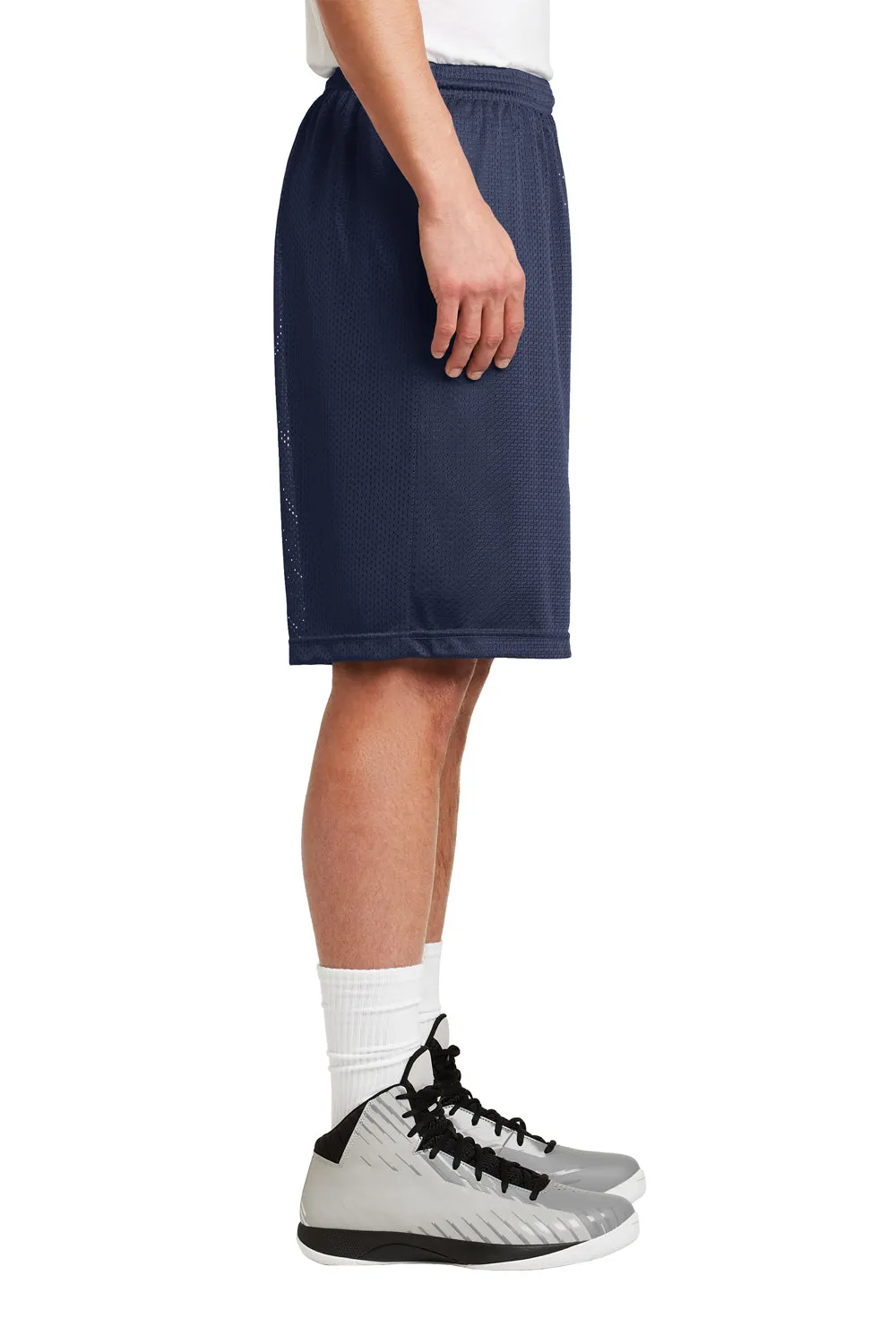 Sport-Tek Herren Feuchtigkeitstransportierende Classic Mesh Lange Shorts - Echt Marineblau - Ausverkauf