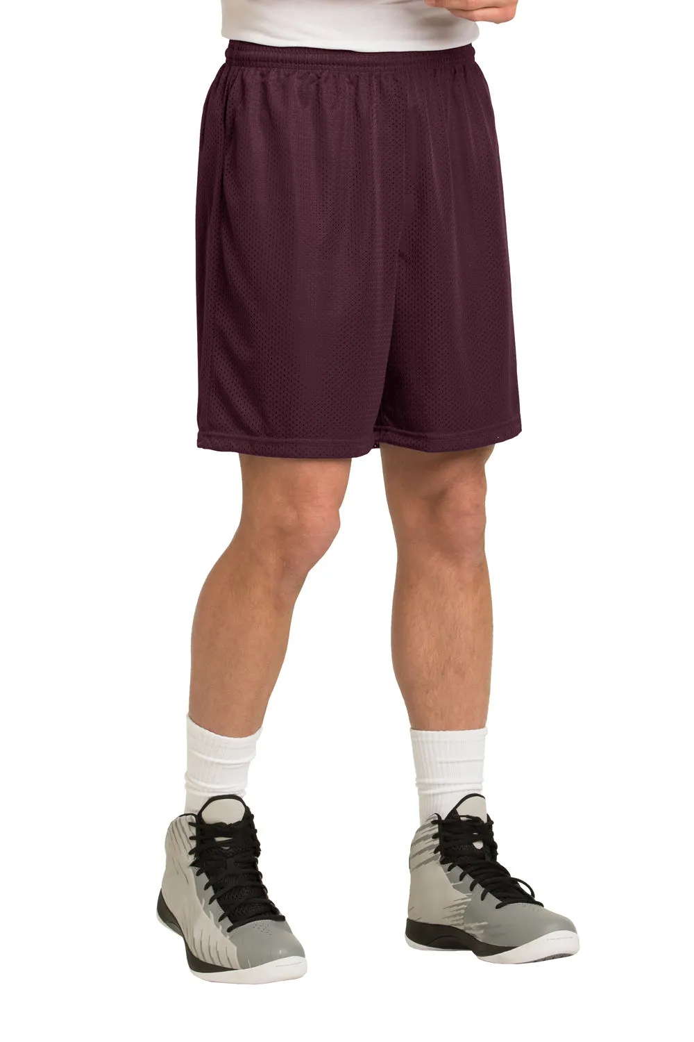 Sport-Tek Herren Feuchtigkeitstransportierende Classic Mesh Shorts - Kastanienbraun - Ausverkauf