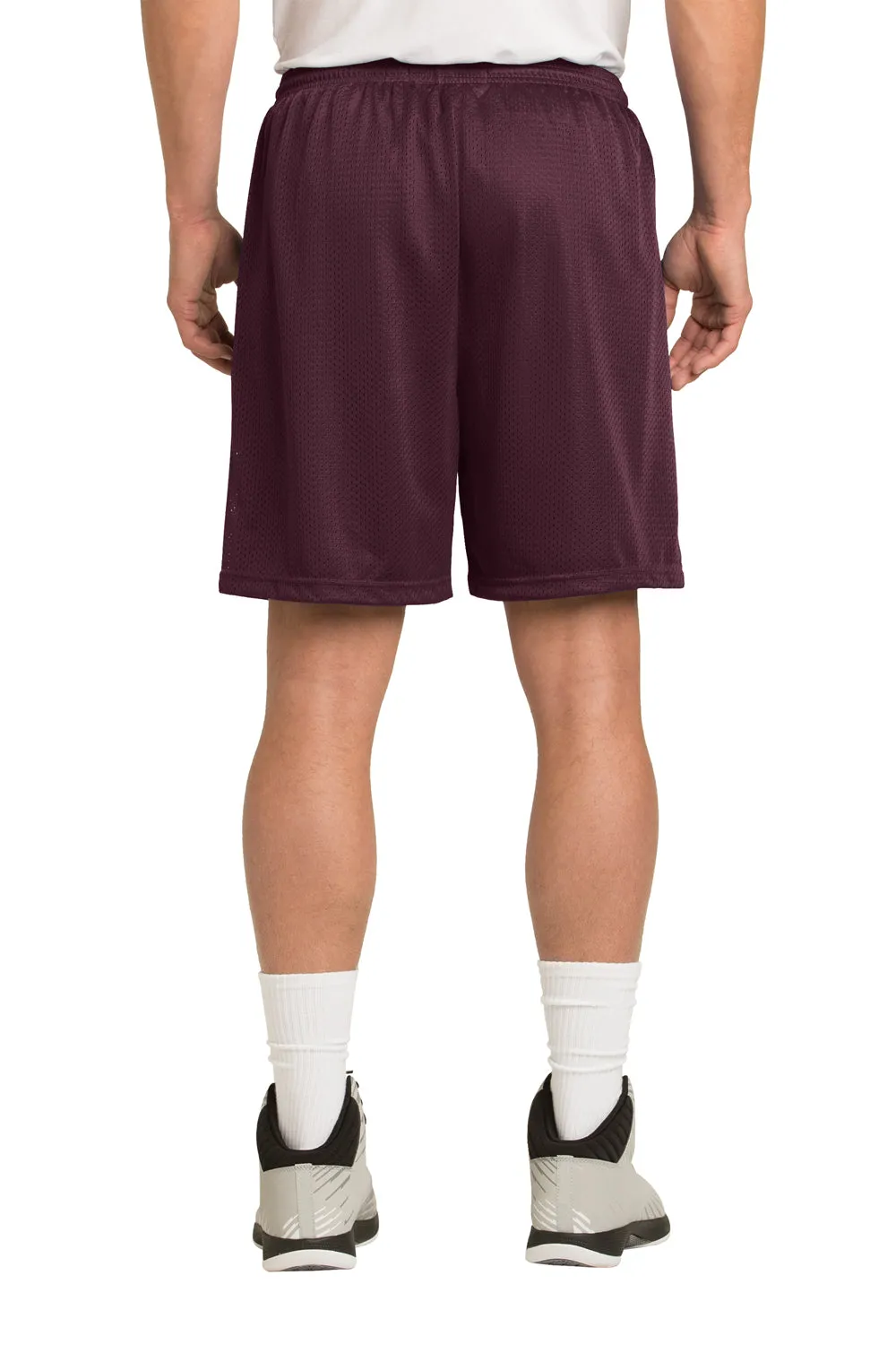 Sport-Tek Herren Feuchtigkeitstransportierende Classic Mesh Shorts - Kastanienbraun - Ausverkauf