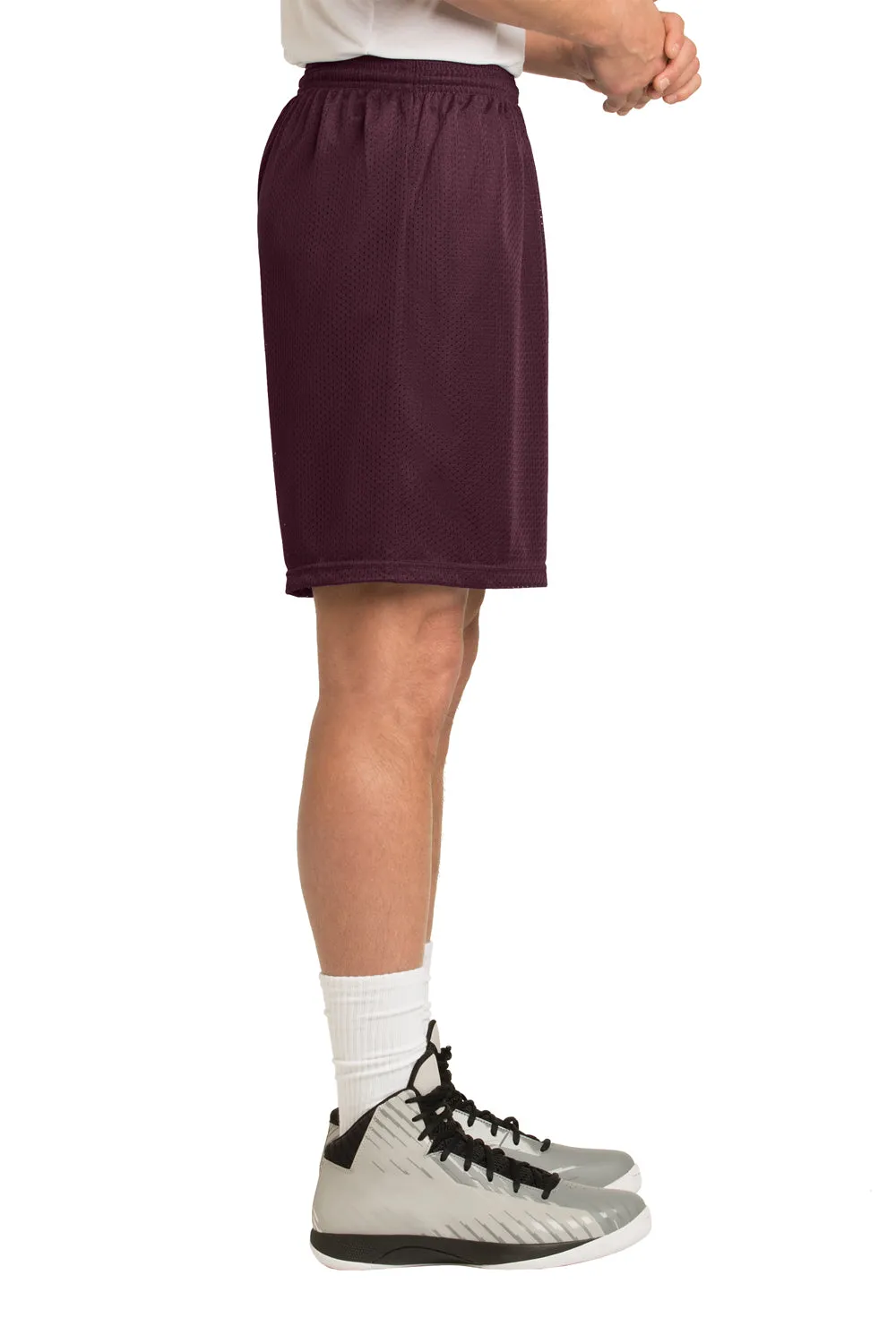 Sport-Tek Herren Feuchtigkeitstransportierende Classic Mesh Shorts - Kastanienbraun - Ausverkauf