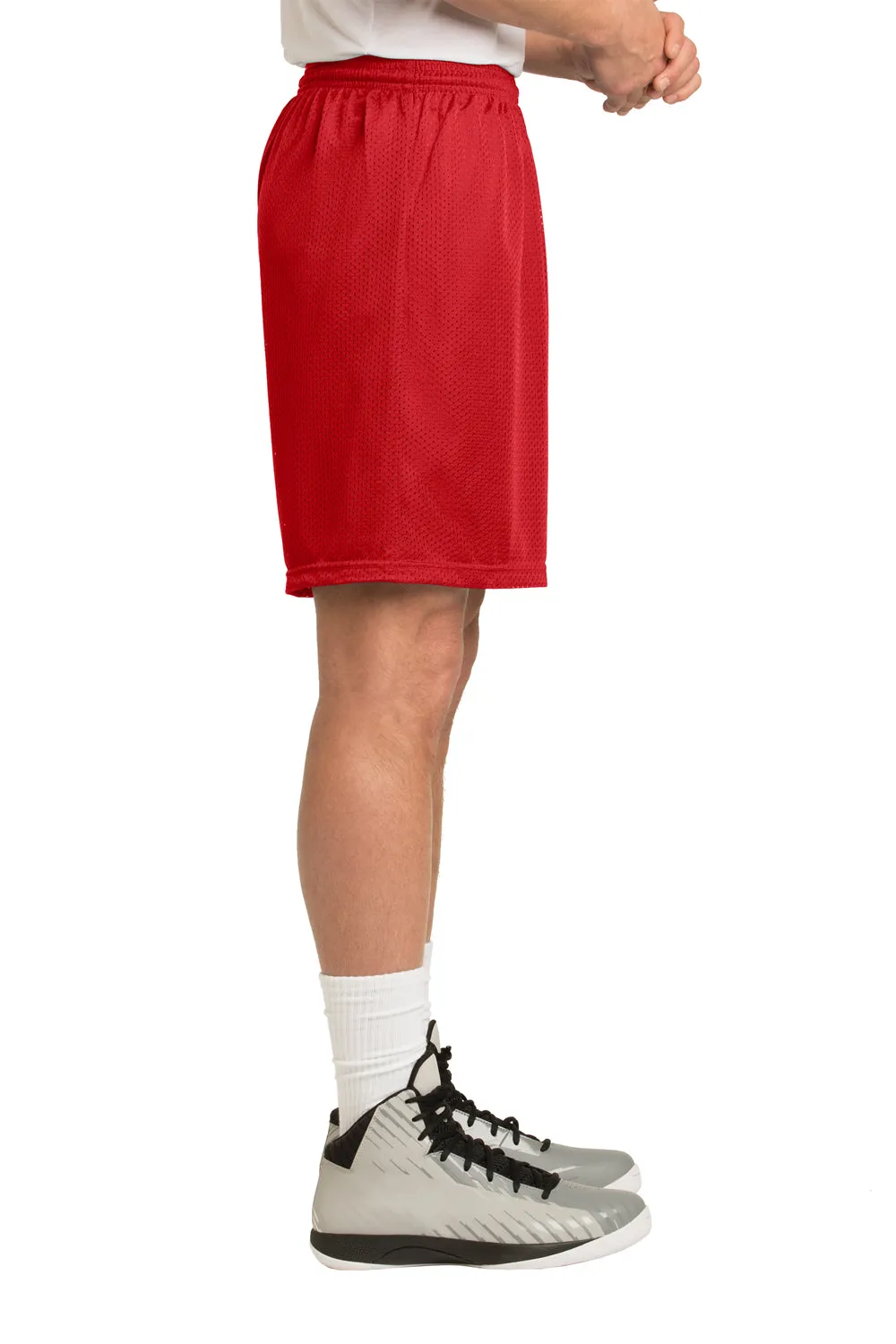 Sport-Tek Herren Feuchtigkeitstransportierende Classic Mesh Shorts - Echtes Rot - Ausverkauf
