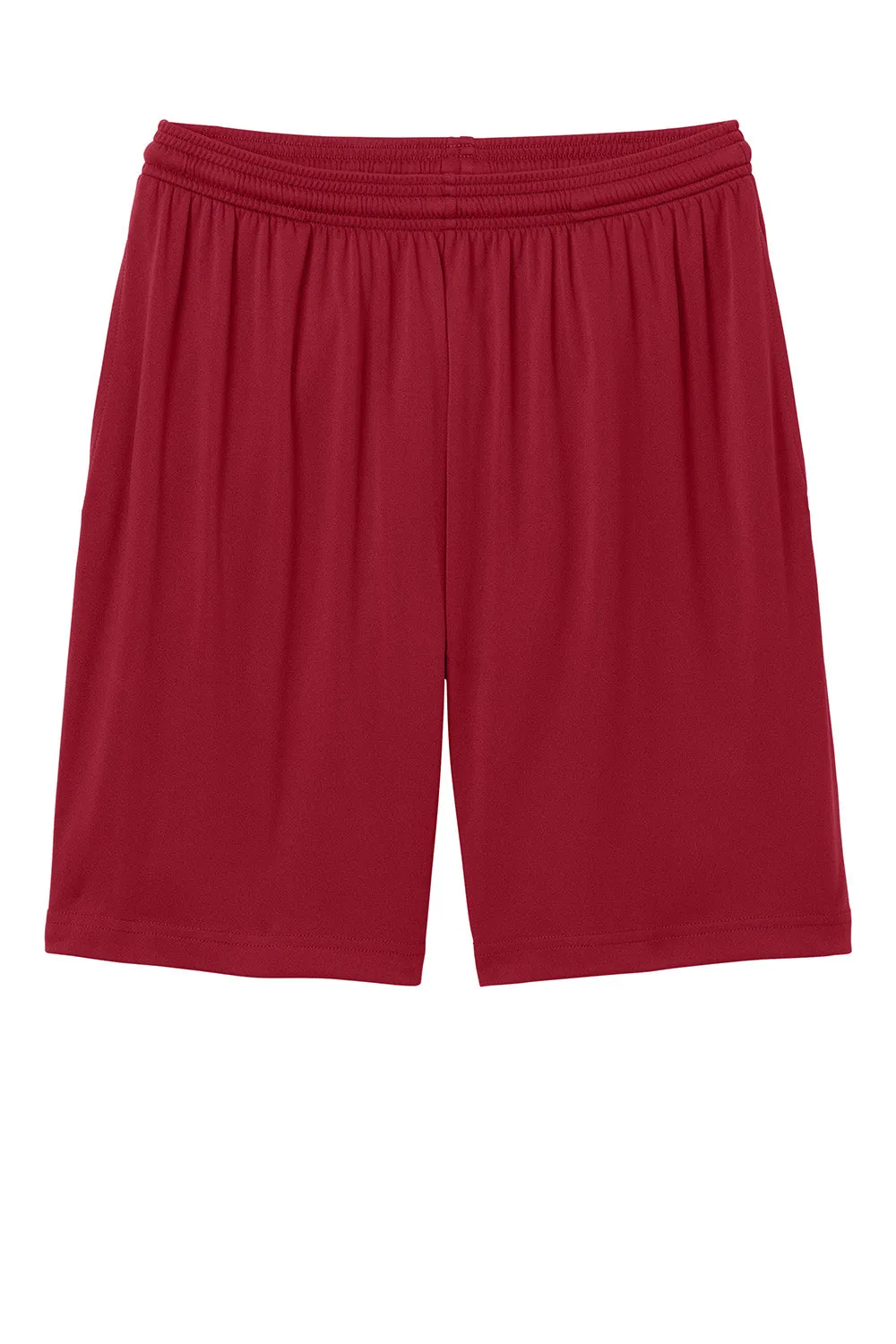 Sport-Tek Herren Feuchtigkeitstransportierende Wettkampf-Sportshorts mit Taschen - Tiefrot