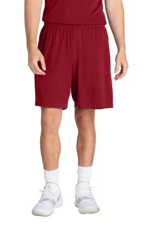 Sport-Tek Herren Feuchtigkeitstransportierende Wettkampf-Sportshorts mit Taschen - Tiefrot