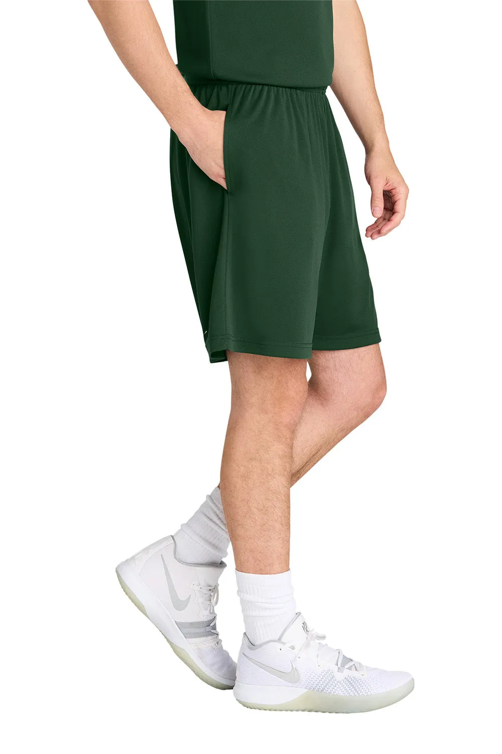 Sport-Tek Herren Feuchtigkeitstransportierende Wettkampf-Sportshorts mit Taschen - Waldgrün