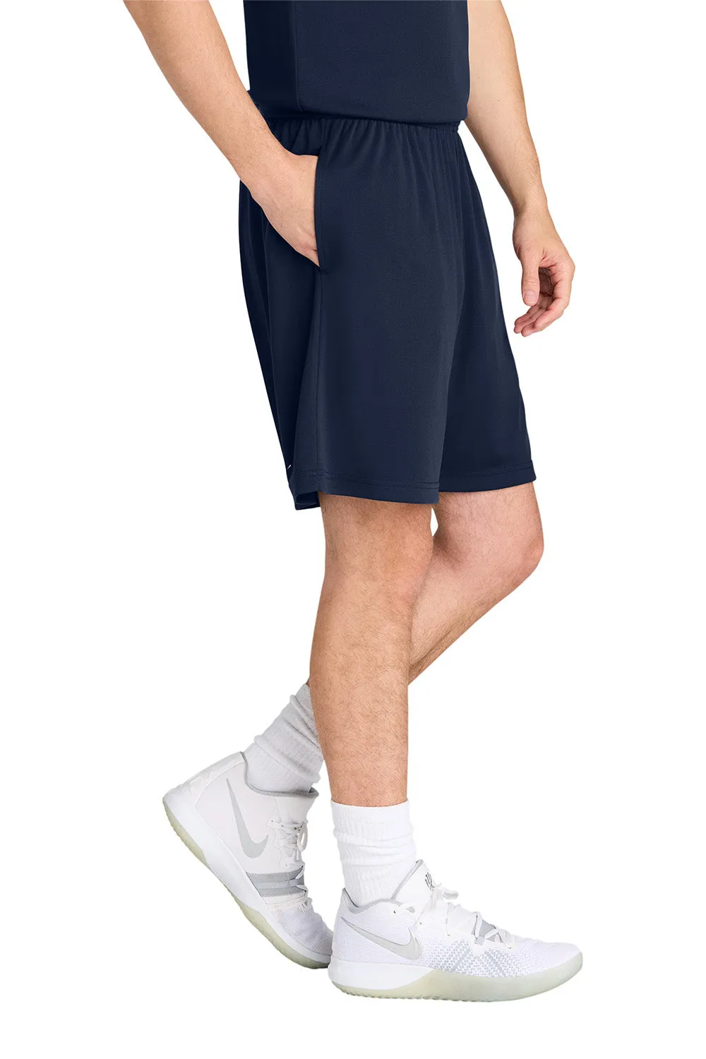 Sport-Tek Herren Feuchtigkeitstransportierende Wettkampf-Sportshorts mit Taschen - Echt Marineblau