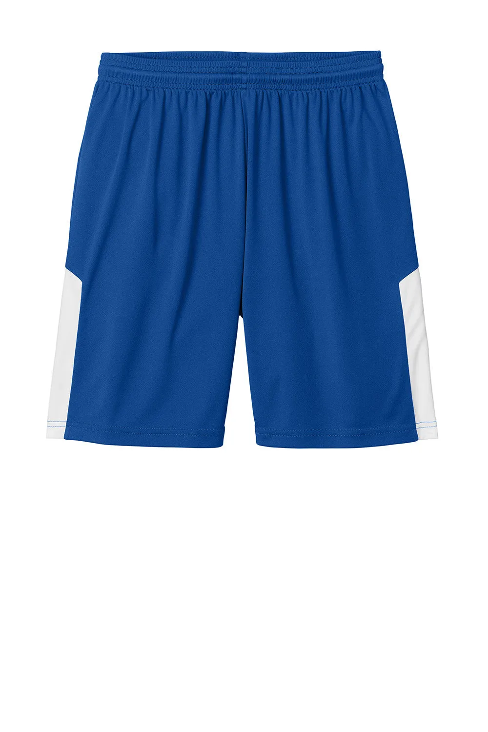 Sport-Tek Herren Feuchtigkeitstransportierende Wettkampfshorts United Athletic - Echtes Königsblau/Weiß