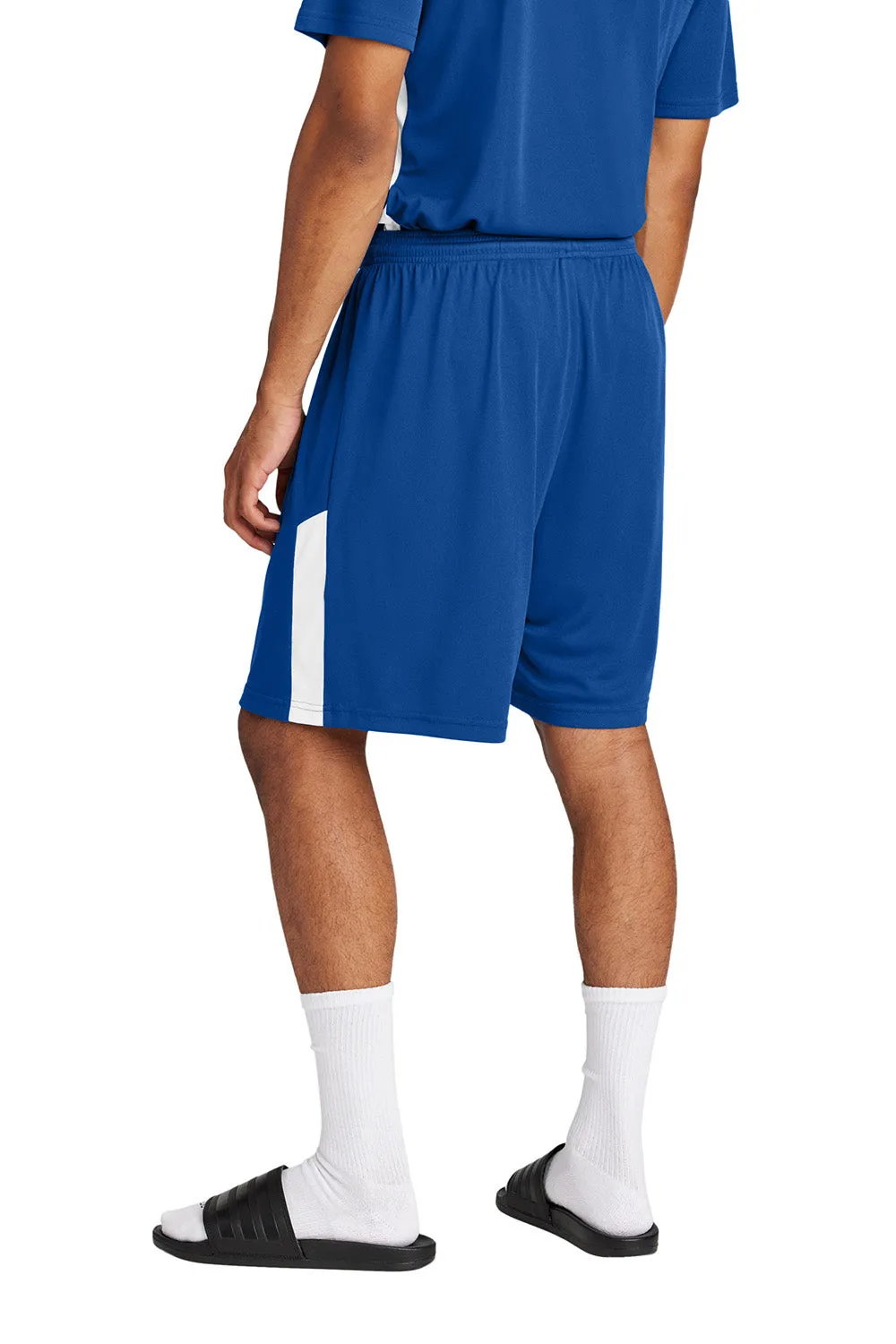 Sport-Tek Herren Feuchtigkeitstransportierende Wettkampfshorts United Athletic - Echtes Königsblau/Weiß