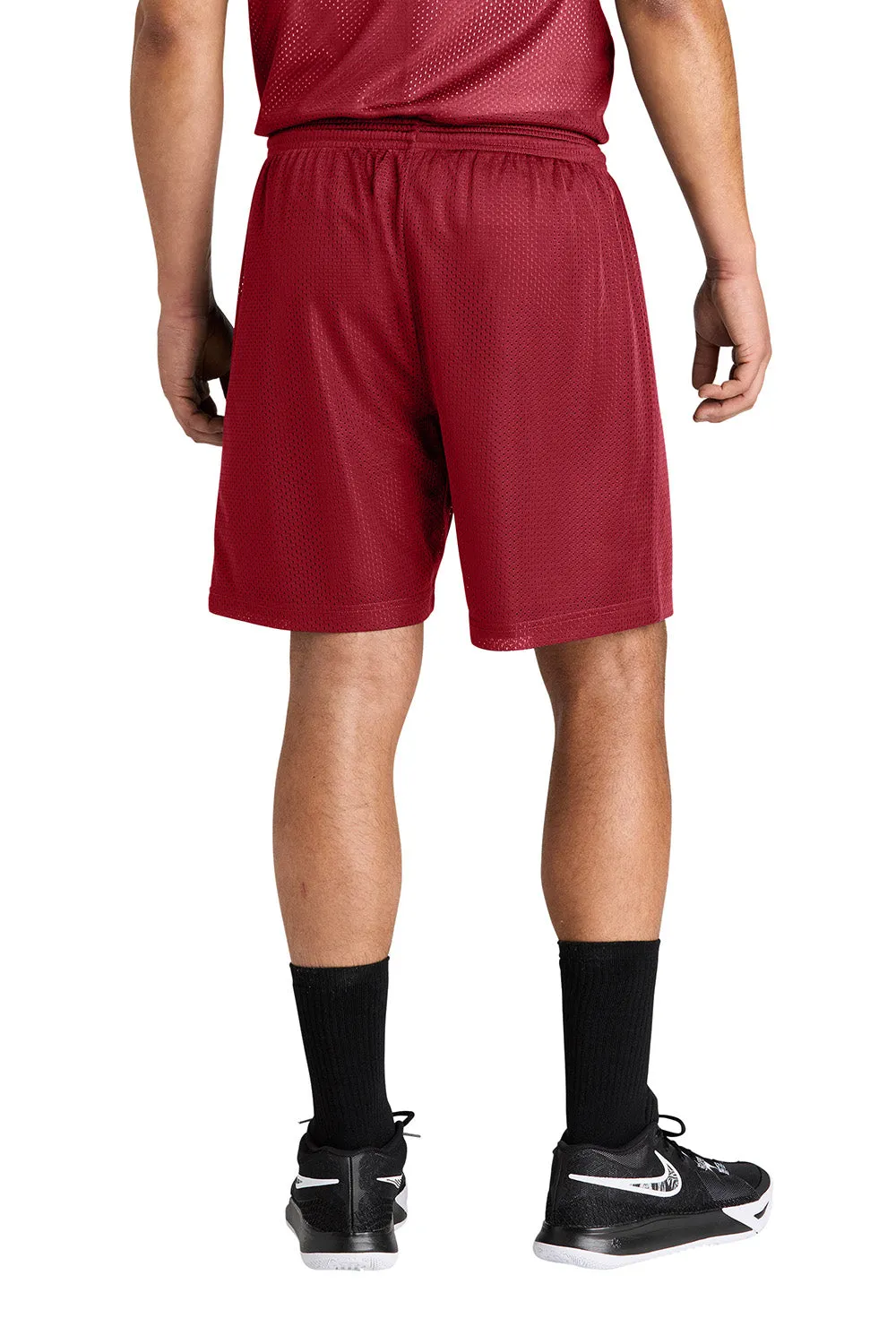 Sport-Tek Herren Feuchtigkeitstransportierende Mesh-Sportshorts - Tiefrot