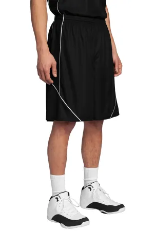 Sport-Tek Herren Feuchtigkeitstransportierende Mesh-Reversible-Spliced-Shorts - Schwarz - Ausverkauf