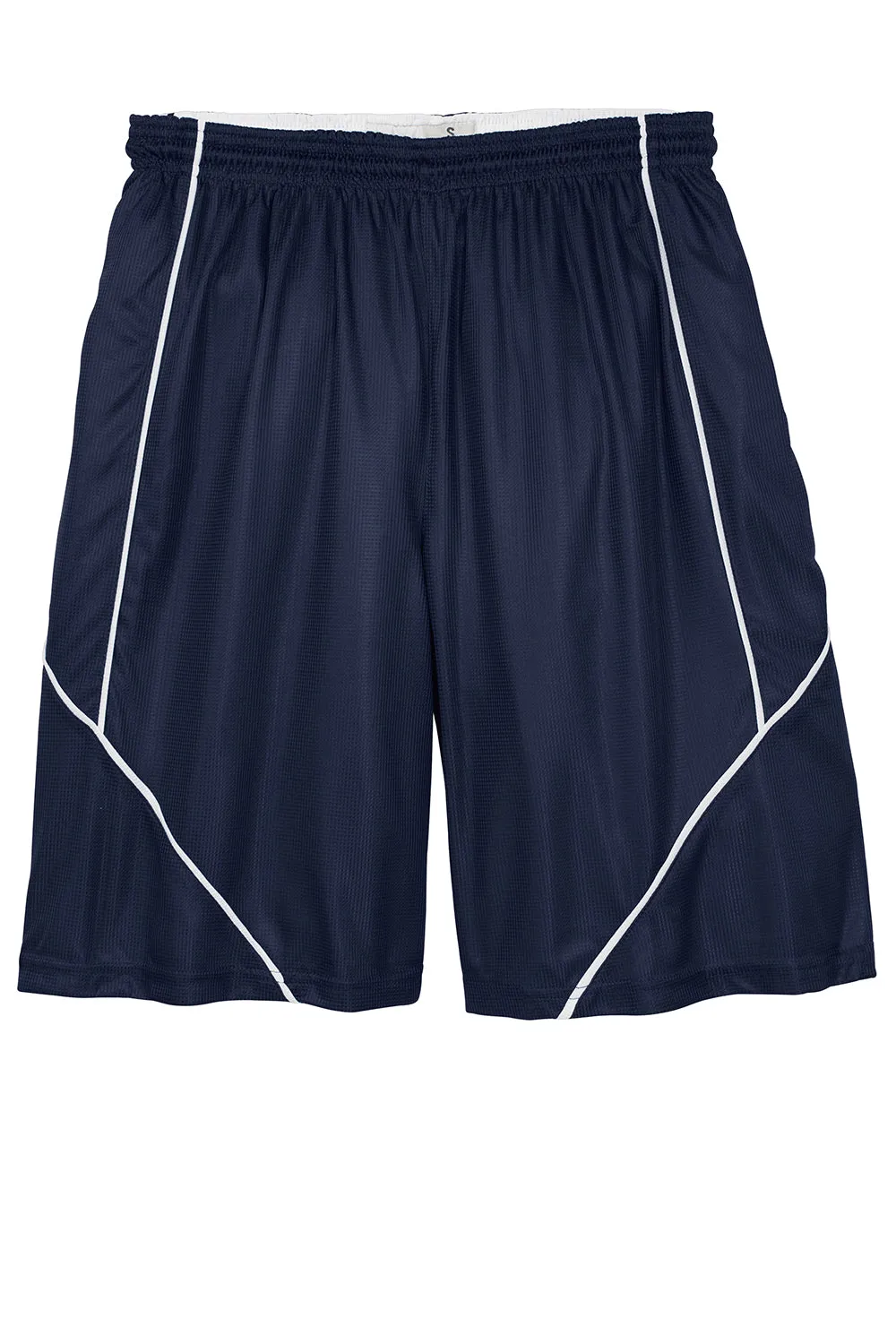 Sport-Tek Herren Feuchtigkeitstransportierende Mesh-Reversible-Spliced-Shorts - Echt Marineblau - Ausverkauf