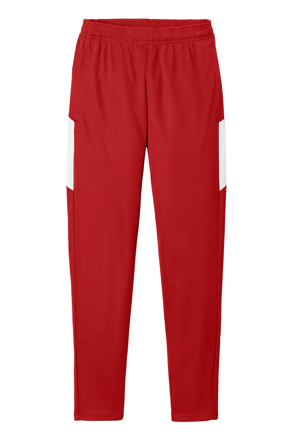 Sport-Tek Herren Reisehose mit Feuchtigkeitstransport und Taschen - Tiefrot/Weiß
