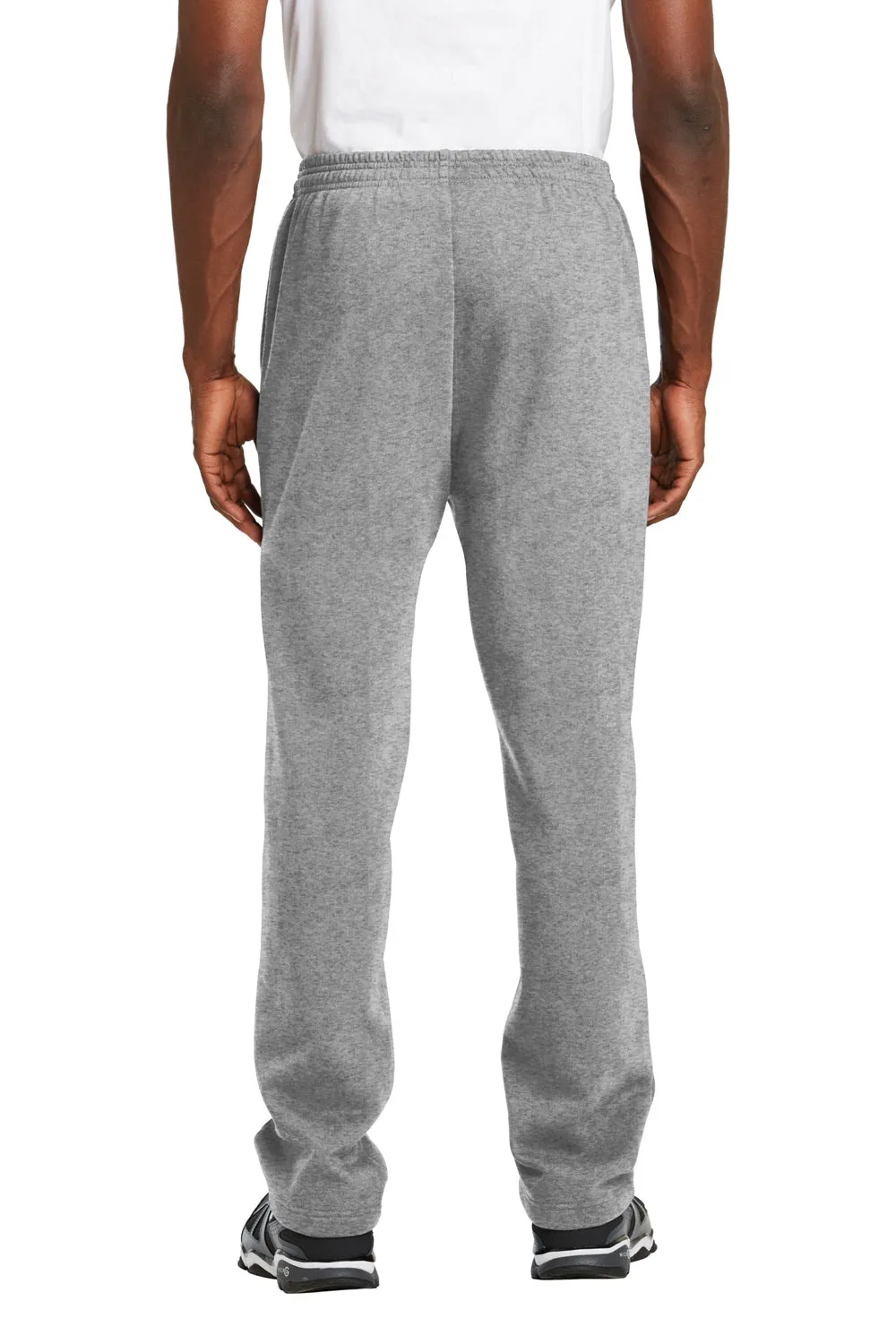 Sport-Tek Herren Sweatpants mit offenem Bund und Taschen - Heather Vintage Grau