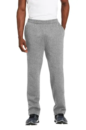 Sport-Tek Herren Sweatpants mit offenem Bund und Taschen - Heather Vintage Grau