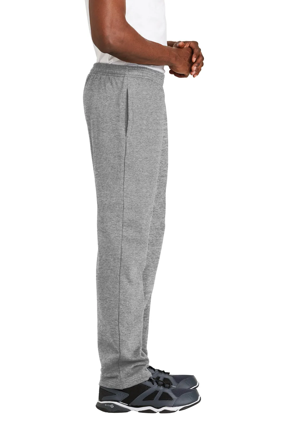 Sport-Tek Herren Sweatpants mit offenem Bund und Taschen - Heather Vintage Grau