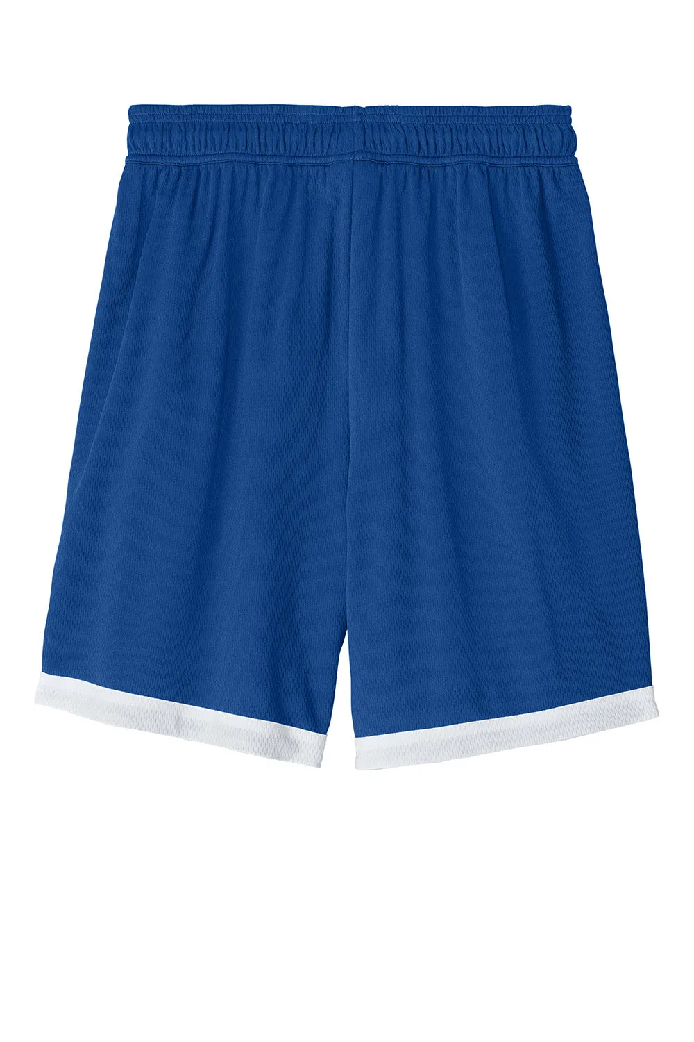 Sport-Tek Herren Rival Feuchtigkeitstransportierende Basketballshorts - Echt Königsblau/Weiß