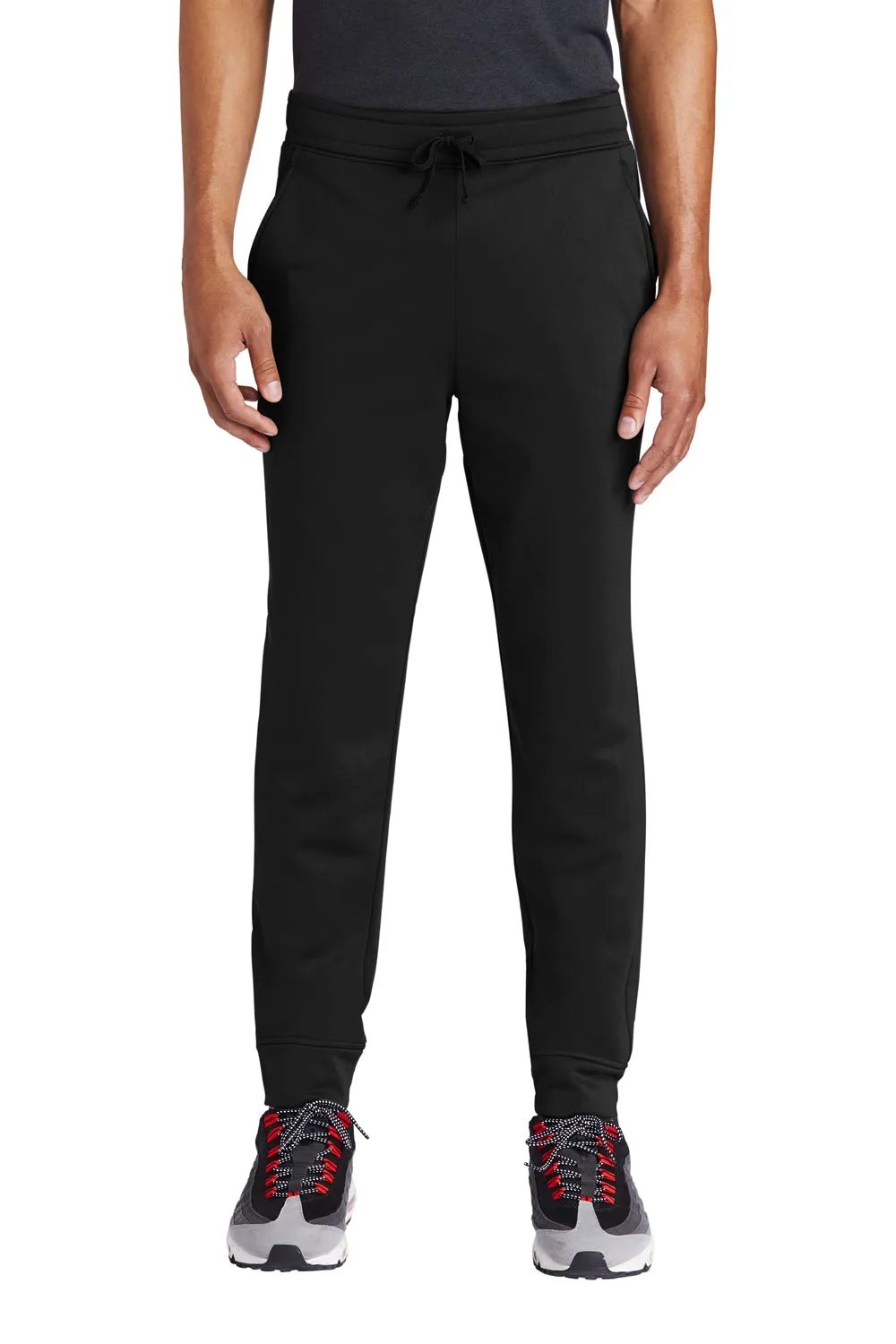 Sport-Tek Herren Sport Fleece Jogginghose mit Feuchtigkeitstransport und Taschen - Schwarz