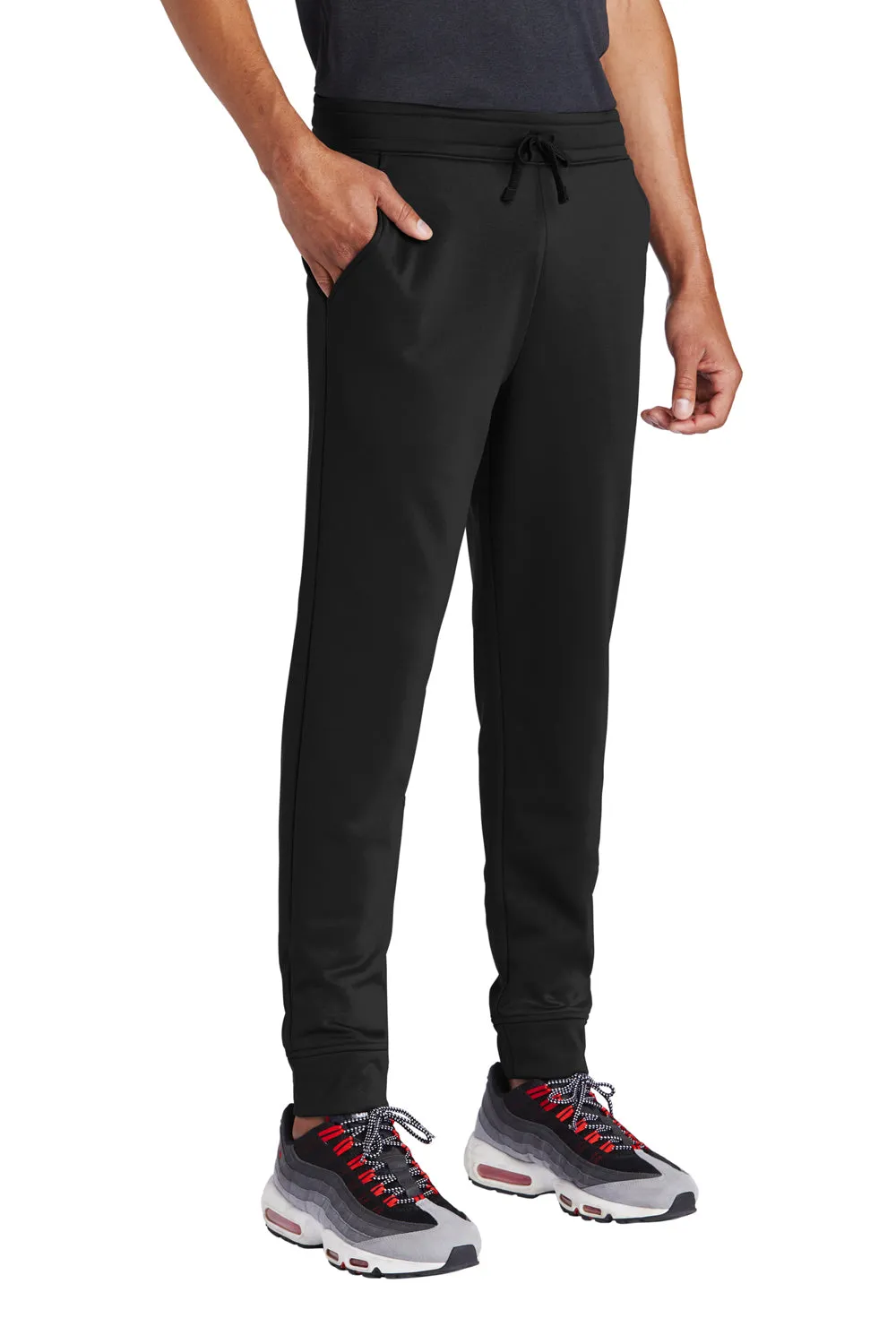 Sport-Tek Herren Sport Fleece Jogginghose mit Feuchtigkeitstransport und Taschen - Schwarz