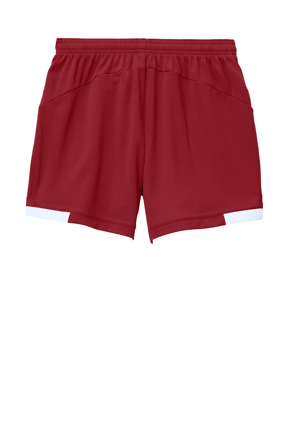 Sport-Tek Damen Club Feuchtigkeitstransportierende Shorts - Tiefrot/Weiß Kleidung Sport-Tek