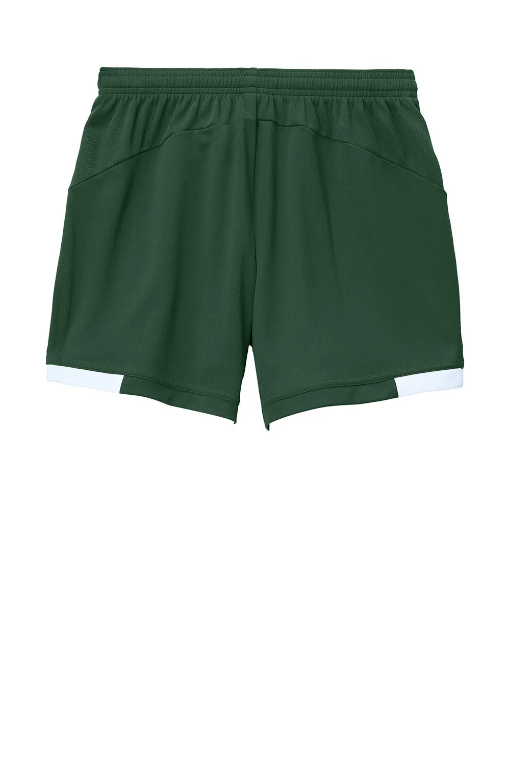 Sport-Tek Damen Club Feuchtigkeitstransportierende Shorts - Waldgrün/Weiß Kleidung Sport-Tek