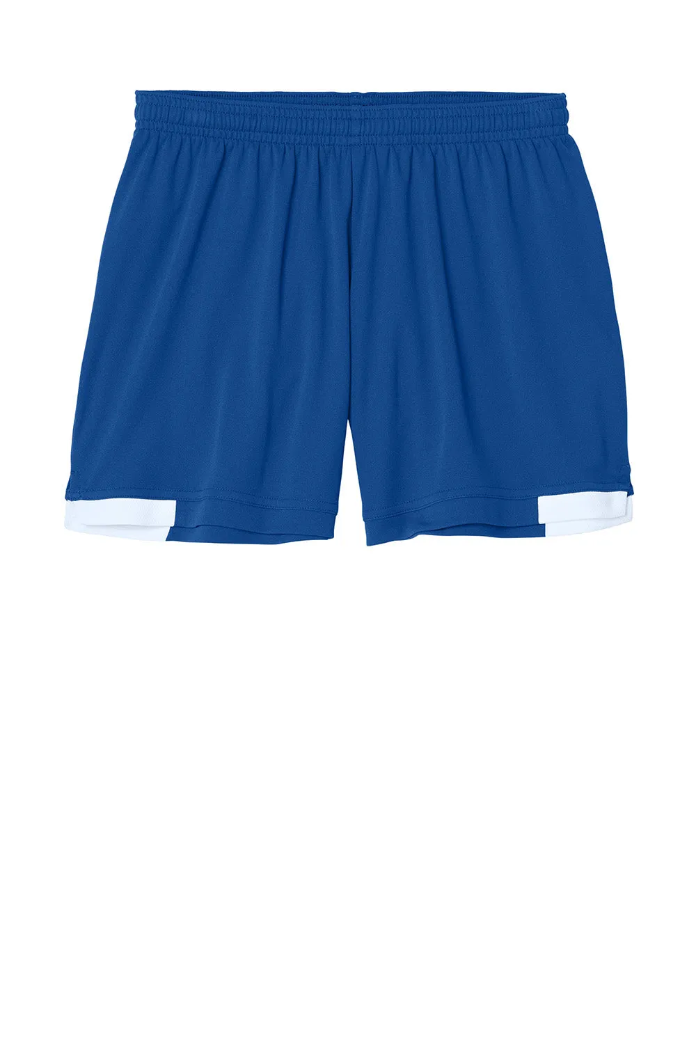 Sport-Tek Damen Club Feuchtigkeitstransportierende Shorts - Echtes Königsblau/Weiß