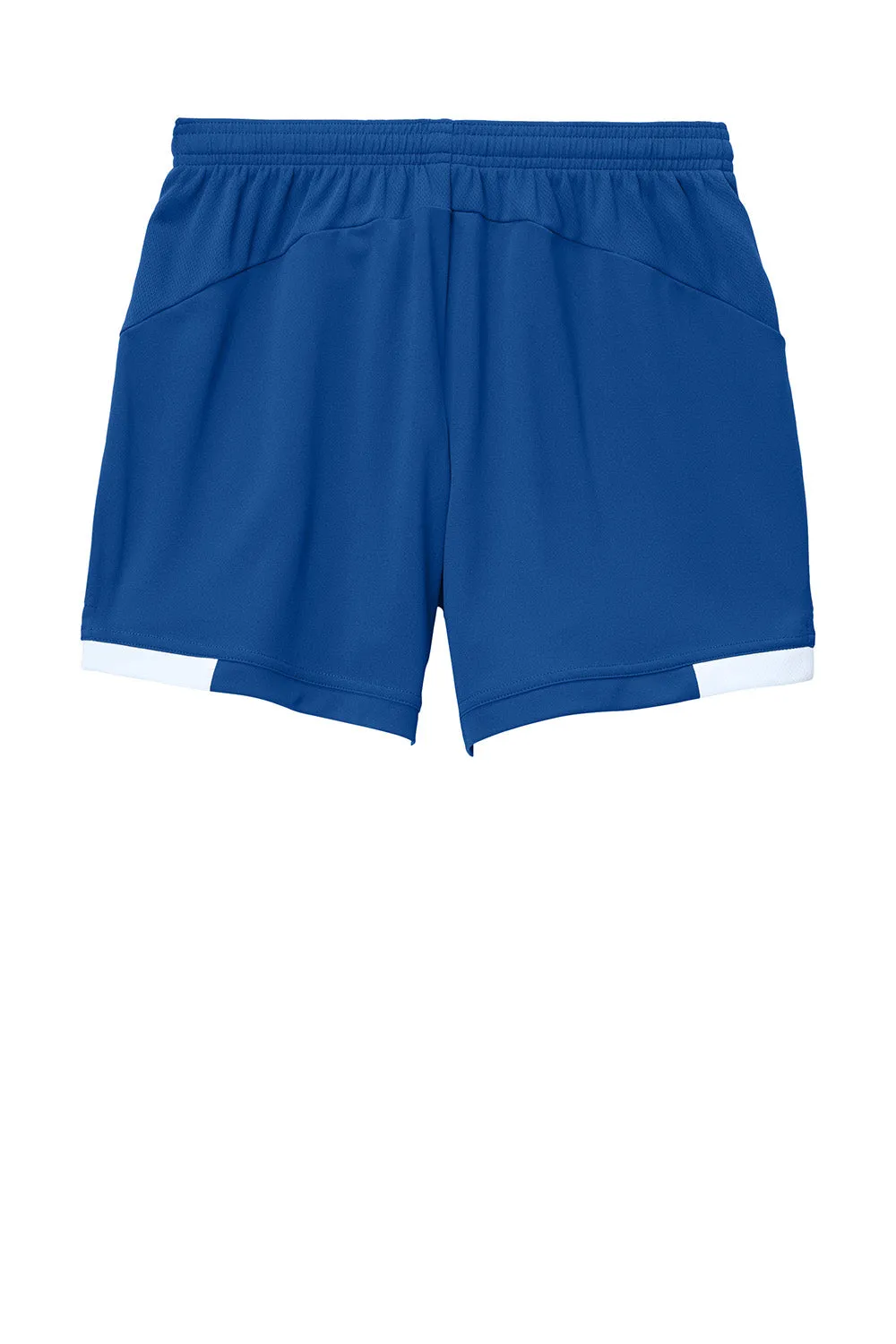 Sport-Tek Damen Club Feuchtigkeitstransportierende Shorts - Echtes Königsblau/Weiß