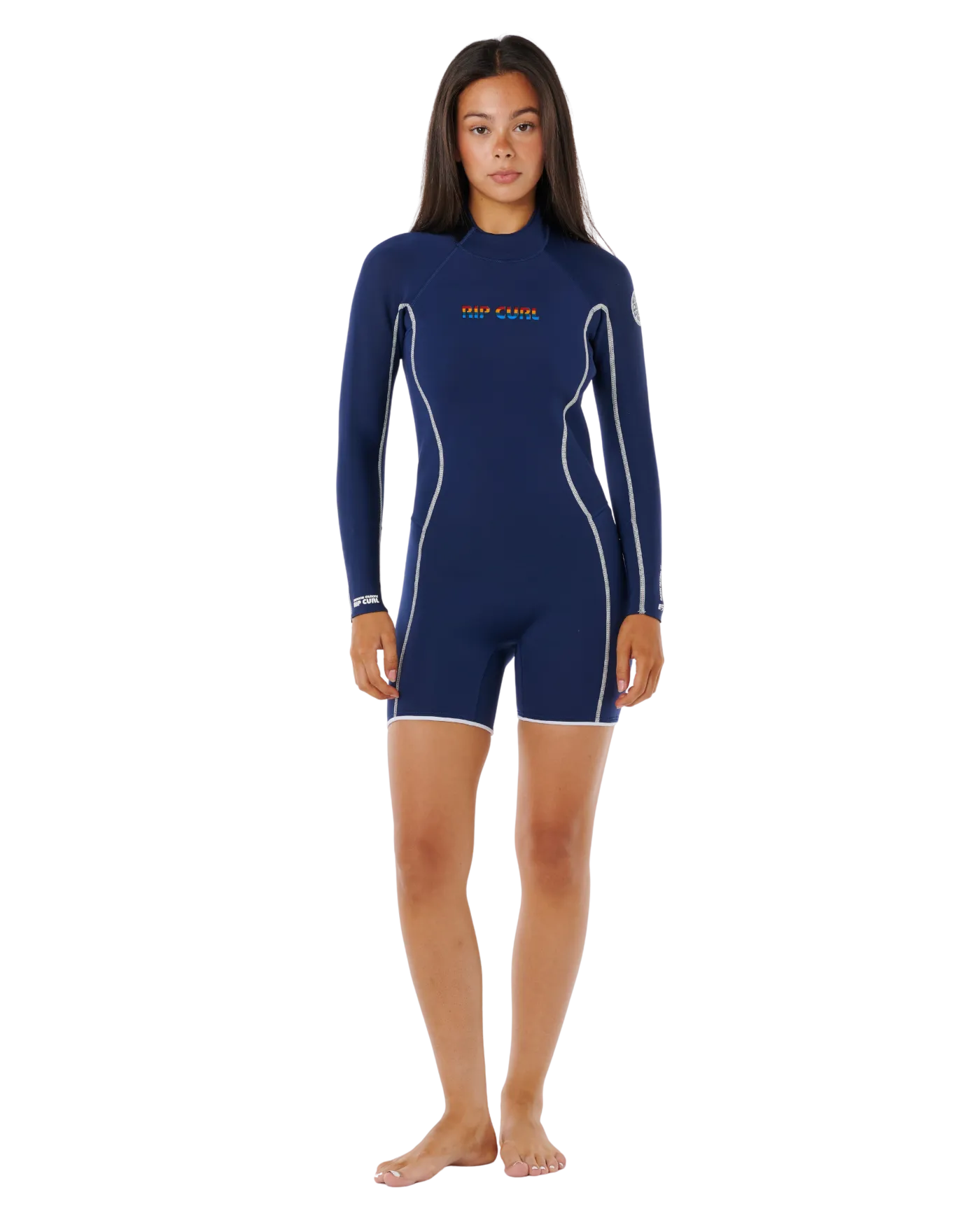 Stephanie Gilmore Dawn Patrol 2mm Rückenreißverschluss Neoprenanzug in Marineblau